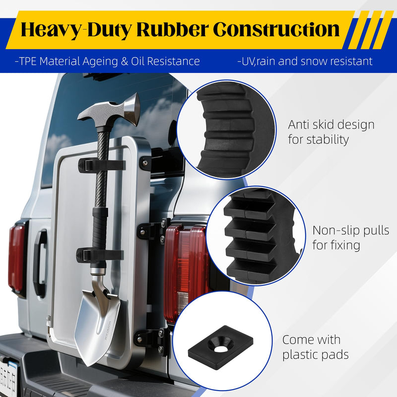 Kryonix Rubber Clamp (6 Pack) Adjustable Non-Slip Quick Release Mount, Fits 1.18“-1.57”diameter Handles, Heavy-Duty Tool Holder for Garage, Truck, RV, Boat, or Workshop 1.18"-1.57"-6Pack