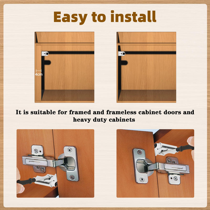 15 Pcs Soft Close Cabinet Door Damper, Universal Soft Close Door Dampers for Cabinet Doors/Wardrobe/Kitchen/Bookcases, Hydraulic Cabinet Buffer Damper, Silent door closing, with self-Closing Mechanism 15-PACK