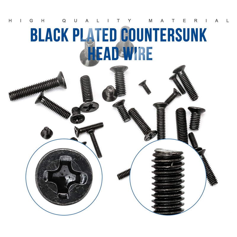 NINDEJIN 1170pcs M1.4/1.7/2/2.5/3 Phillips Flat Head Computer Laptop Screws Kit + M2.3/ M2.6/ M3 Tapping Screws Assortment Kit