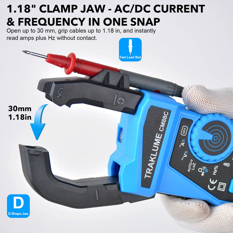 Clamp Meter Multimeter 6000 Counts Amp Meter Clamp AC/DC Current & Voltage Amp Clamp Multimeter Auto-Ranging with Resistance, Capacitance, Frequency, Diodes, Continuity, Temp, NCV, Ammeter Amperimetro AD/DC 600A
