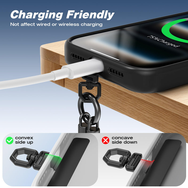 Phone Wrist Strap, with 360° Rotatable Tether Tab | Adjustable Phone Lanyard Anti-Theft Strap for Cellphones, Keychains and More Black