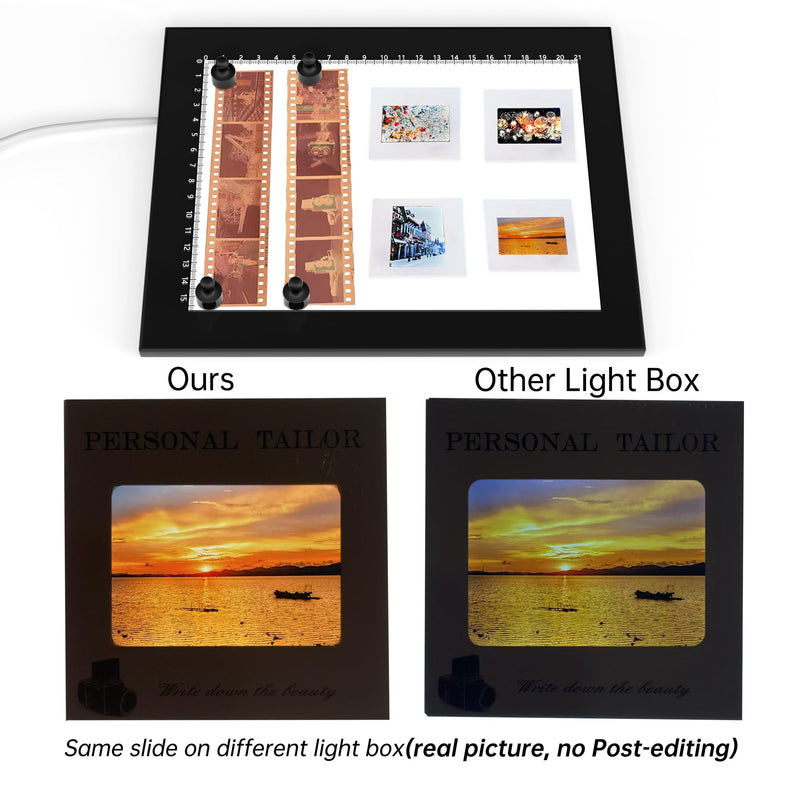 Magnetic Slide Viewer 8”x6” Light 5600K Ultra-Thin 10 Levels Adjustable Brightness Backlight for Slides and 35mm Film Negative Scanning 8"x6" Magnetic Version