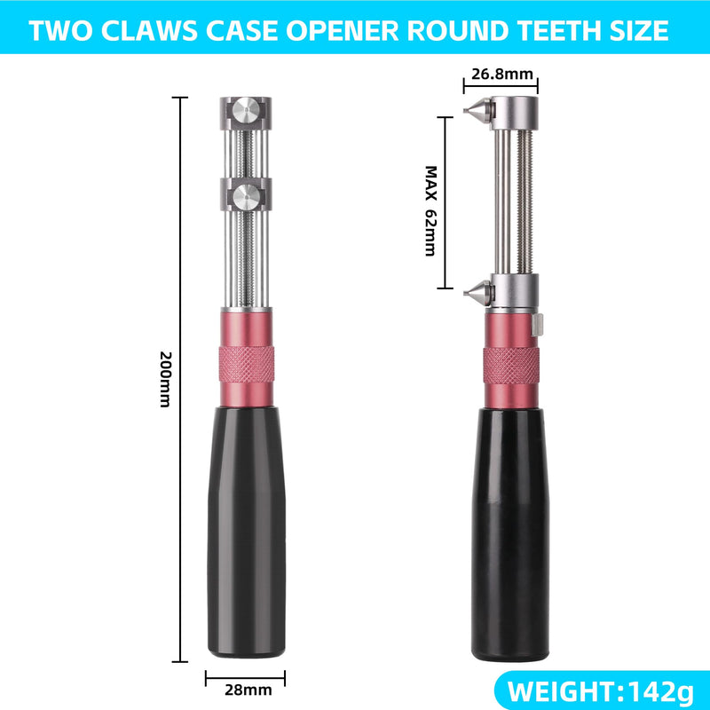Watch Back Removal Tool，2-Jaw Opener with 2 Different Steel Jaws, Alloy Screw Case Back Opener Remover Repair Tool for Watch Maintenance