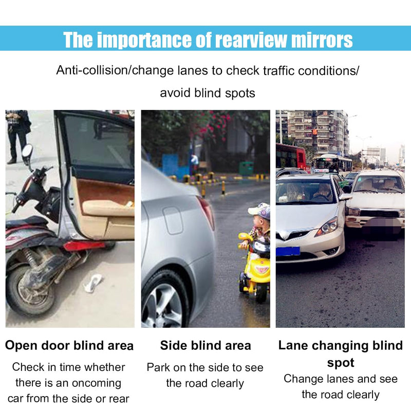 Car Blind Spot Mirror, 2"" Round Convex Mirror, Frameless HD Glass Rear View Mirror with Wide Angle Adjustable Stick, Universal Vehicle Exterior Accessories for Car SUV Truck (2 PCS) Round/2PCS