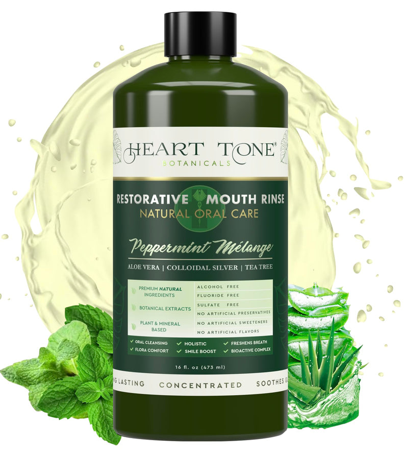 Colloidal Silver Mouthwash | Nano Silver Alcohol-Free Mouth Rinse | Aloe Vera, Zinc, MSM & 18 Botanical CO2 Extracts | pH Balanced | Fluoride Free | Peppermint