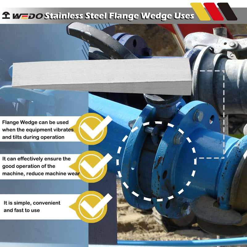 WEDO 2pcs Stainless Steel Flange Wedge Set, Pipe Fitting Welding Tools,Spreading Flanges Triangle Tool,Rust-proof, Corrosion resistant, Die-forged,Size150*25 * 13mm(6”*1”*1/2”) 150*25*13mm(6”*1”*1/2”)