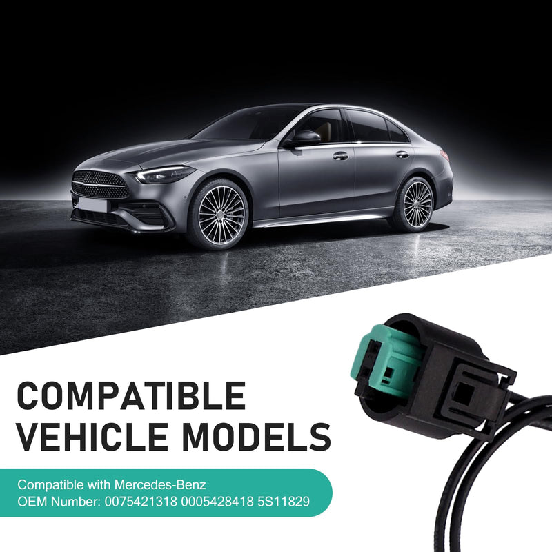 2 PCS Outside Ambient Air Temperature Sensor and Plug Kit,Import Direct Ambient Temp Sensor Connector, OEM #0075421318 0005428418 5S11829, Compatible with Benz (Black)