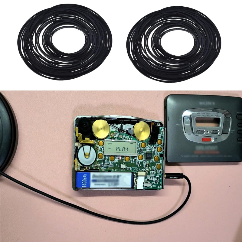 100pcs Recorder Rubber Belts, 40-135mm Cassette Recorder Repair Maintenance Mix Flat Cassette Tape Machine Rubber Belts, 1mm Width Cassette Recorder Belts for DVD CD LD VCR Repeater Drives.