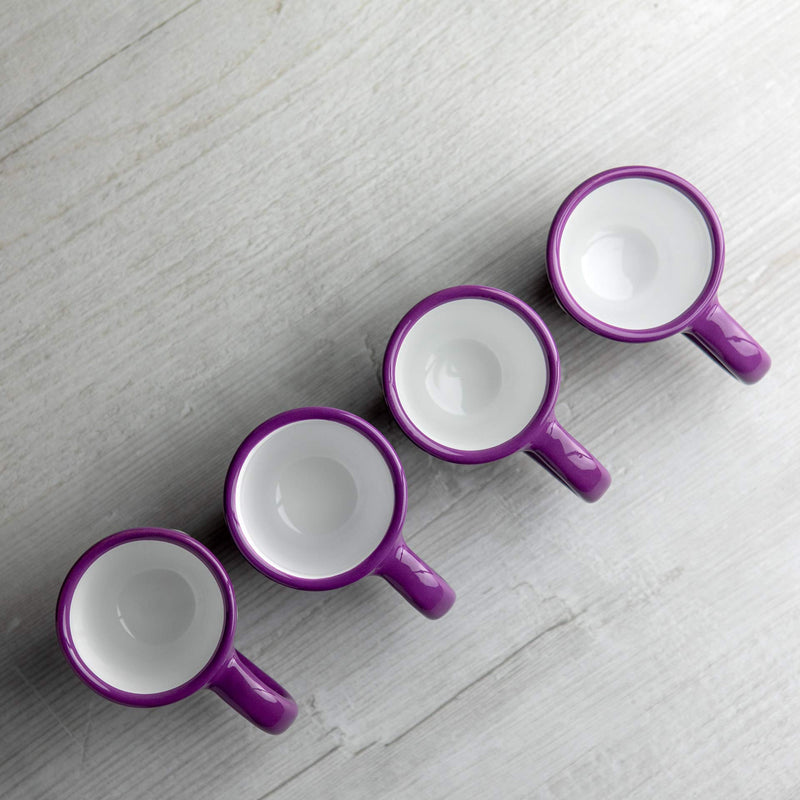 City to Cottage Ceramic Espresso Cups of 4, Small Expresso Shots, Demitasse, Perfect for Espresso Machine, Handcrafted Cups (Purple Polka Dot)