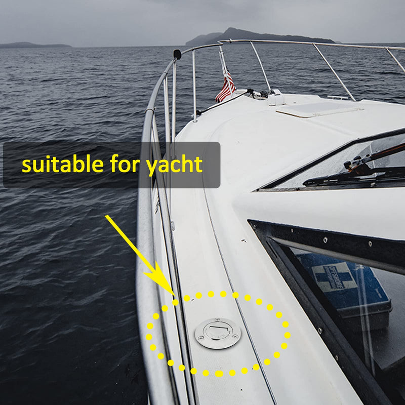 SHENGHUISS Boat Water/Diesel/Gas/Fuel Deck Fill/Filler 1-1/2 Inch(38mm) with Keyless Cap 316 Stainless Steel Boat Deck Hardware for Boat, Yacht, Caravan A-90°-Fuel