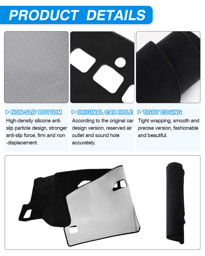 Cartist Dash Cover Custom Fit for Chevy Chevrolet Silverado/GMC Sierra 1500 2500HD 3500HD 2007-2013 Accessories Dashboard Cover Mat Non-Slip (Only Fit Models with Two Glove Boxes)