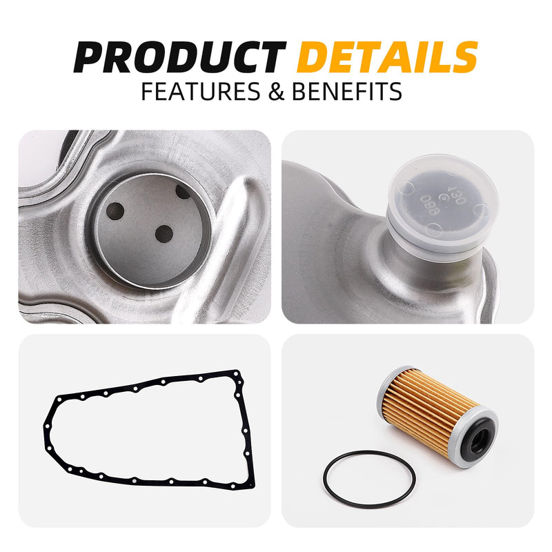 RE0F10D JF017E Transmission Filter Oil Pan Gasket Kit Compatible with Nissan Altima Maxima Quest Murano Pathfinder Infiniti Qx60 Replaces# 31728-29X0D 31726-3JX0A 31726-28X0A (1 filiter oil) 1 filiter oil