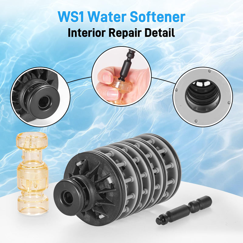WS1 Water Softener Maintenance and Repair Kit, WS1 Softener Rebuild Kit WS1 Spacer Stack Assembly Compatible with Clack V300502 V3005