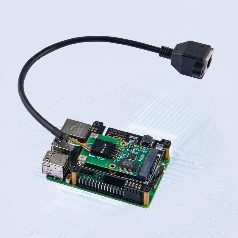 GeeekPi PCIe Express to Mini PCIe HAT M02 for Raspberry Pi 5, Support All Mini PCIe Devices Network Cards Mini PCIe Adapter