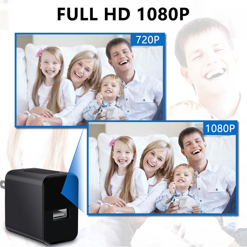 Security Camera with Motion Detection, 1080P Video, 64GB Storage, Night Vision, Black