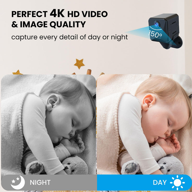 Security Camera, 2K WiFi Indoor Camera, 100 Days Standby Battery Life, Cloud & SD Storage, Clear Night Vision, AI Motion Detection, Real-Time Record Security Wireless Surveillance Camera