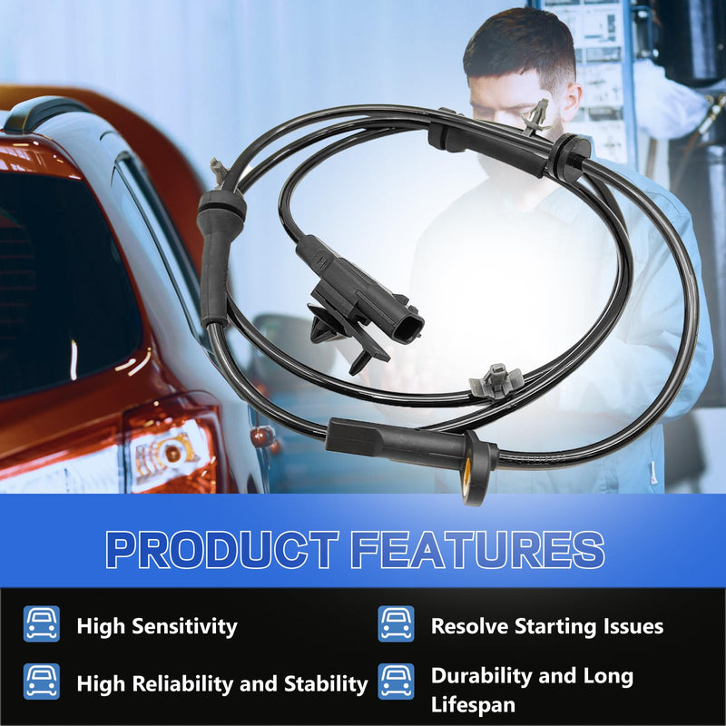ABS Wheel Speed Sensor - Compatible with Infiniti Models - Q50 2014-2022,2017-2022 Q60,2PCS Front Driver and Passenger Side Set,Replace #479104GA0A, 5S17388, 2ABS3024