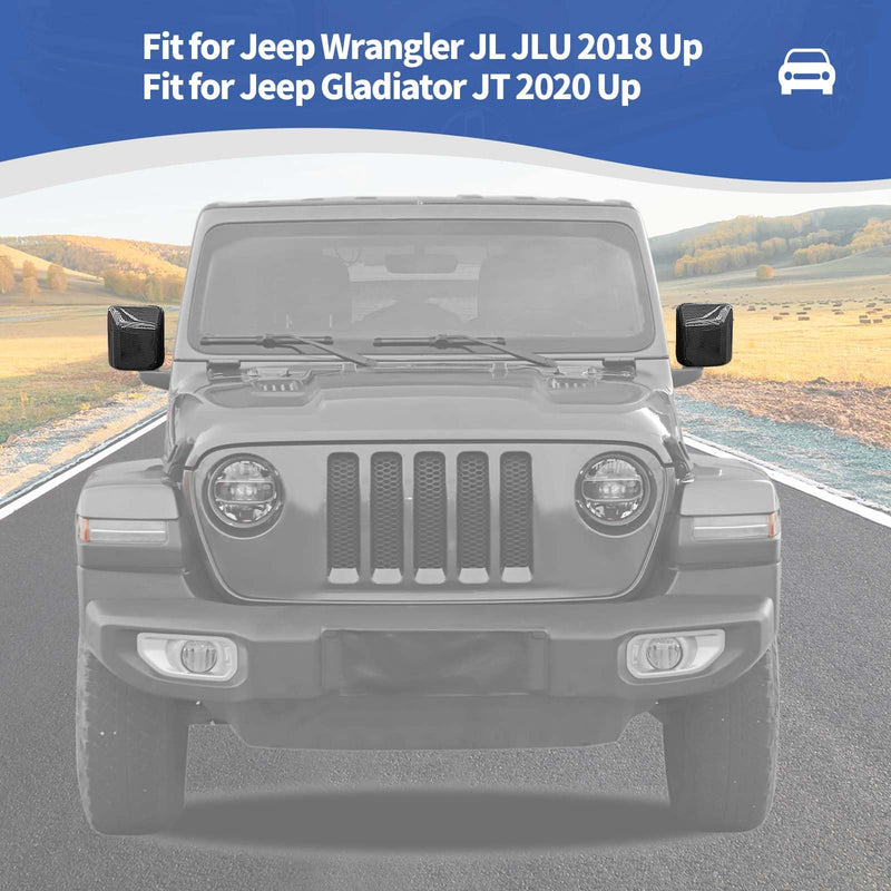 RT-TCZ for Jeep JL Side Mirror Cover Trim Carbon Fiber for Jeep Wrangler JL JLU Gladiator JT 2018-2024 Carbon Fiber Exterior Accessories 2pcs