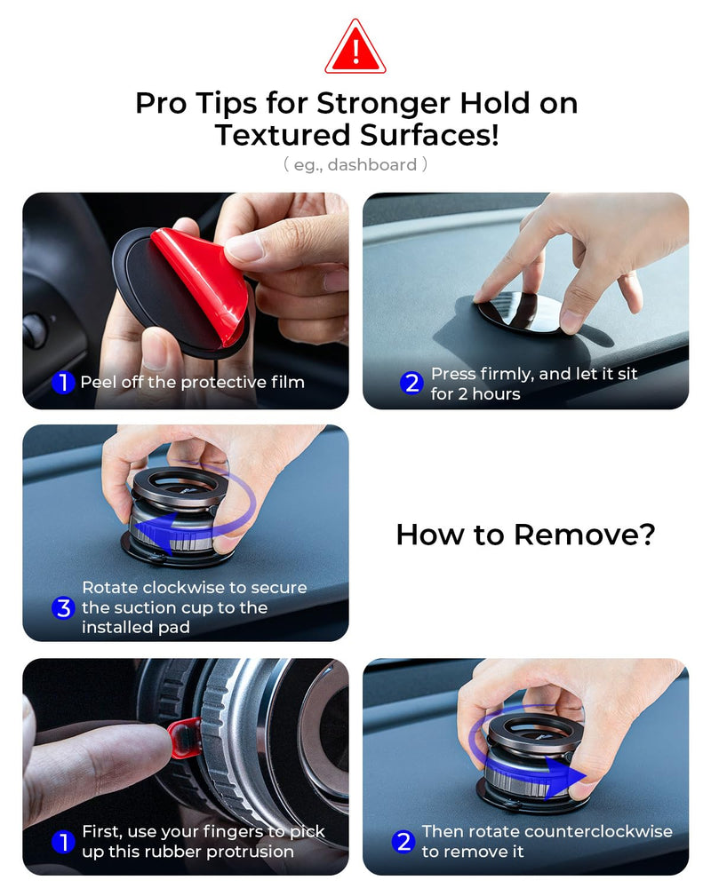 2-Pack Vacuum Magnetic Phone Holder for Car [All-Metal & 119+lbs Suction] | 360 Adjustable Suction Phone Mount for Magsafe Car Holder, [Military-Grade] Car Phone Holder for iPhone 17 Pro Max 16 15 14