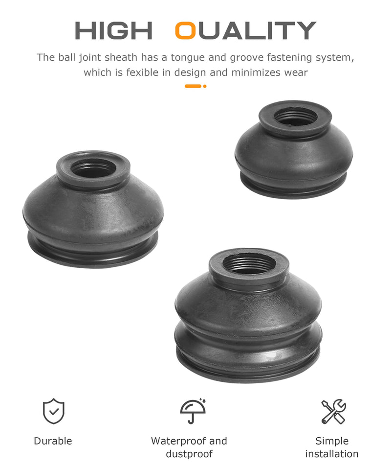 6PCS Tie Rod Boot,Car Accessories Rubber Tie Rod End Boot,Ball Joint Boot Replacement,Turn To Rod Arm Ball Joint Head Dust Protection Rubber Cover,Fit for Most Car Suspension Steering Parts