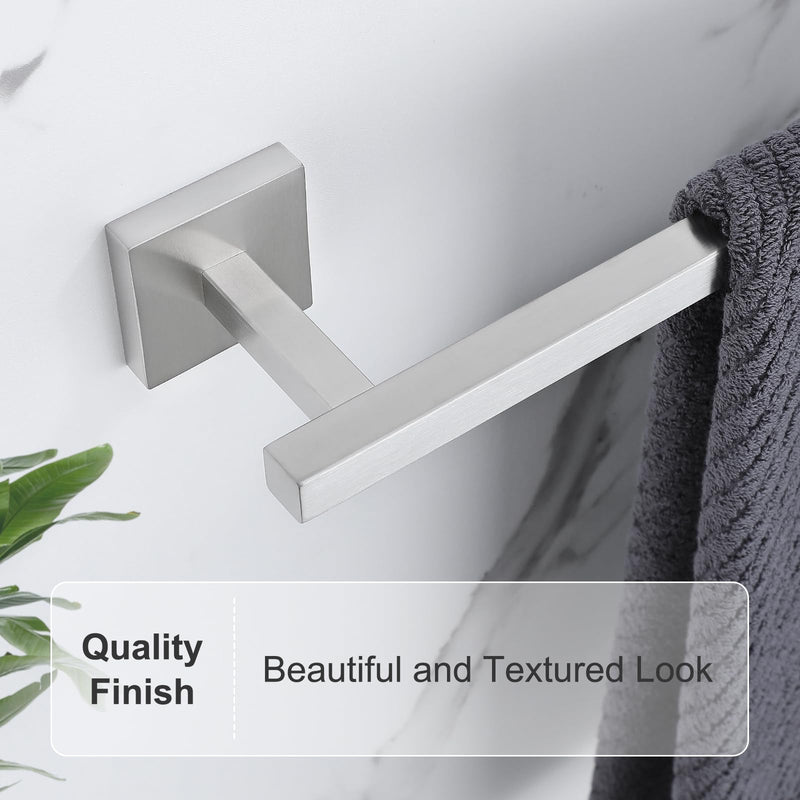 YACVCL Brushed Towel Bar, 21.6 Inch Bathroom Towel Rack, 304 Stainless Steel Kitchen Hand Towel Holder Wall Mounted, Total Length 23.6 Inch