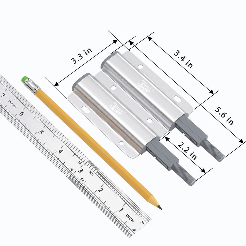 Jiayi Push Catch Metal Heavy Duty 4 Pack Double Push to Open Door Latch Touch Latches Kitchen Door Push Release Latch for Drawer Closure Door Catches Double Push Open Cabinet Hardware
