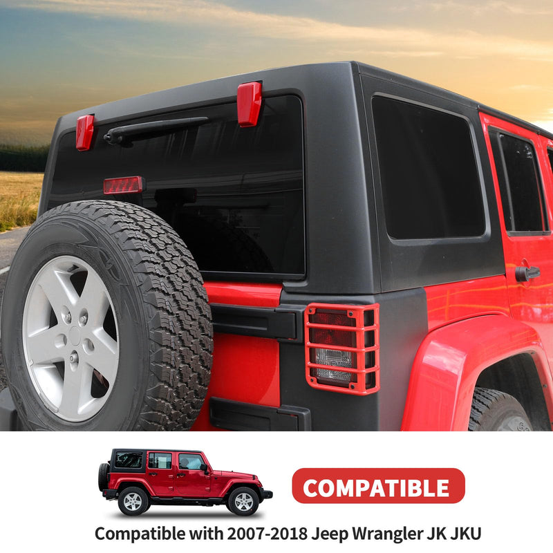 Rear Tail Window Hinge Decorative Cover Trim Compatible with 2007-2018 Jeep Wrangler JK JKU Exterior Accessories (Red) Red