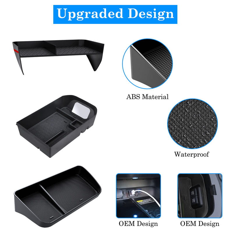 Upgraded Center Console Organizer Compatible with Toyota RAV4 2024 2023 2022 2021-2019 Interior Accessories, Armrest Storage Box, Dash Storage Tray(Not for New 10.5'' Multimedia Display)-3pcs