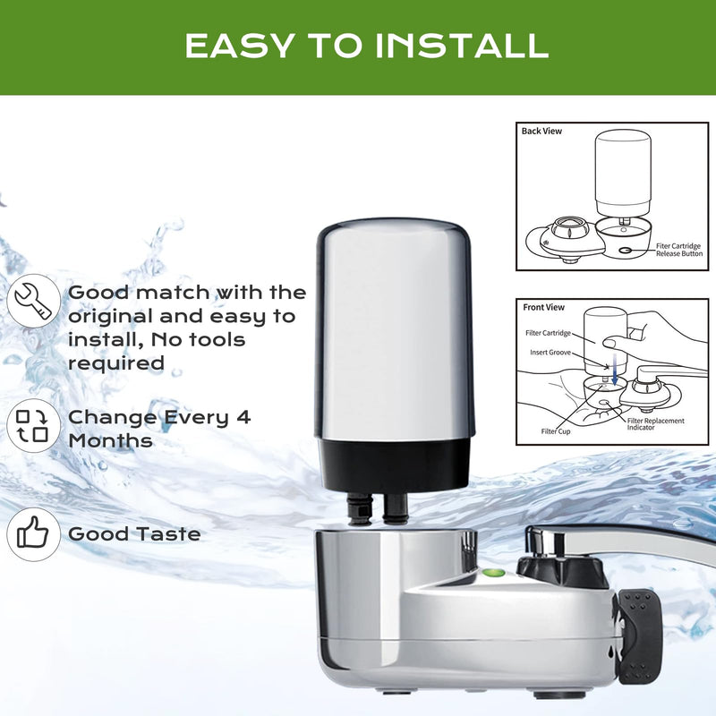 Faucet Water Filter, Replacement for Brita Faucet Filter - Fits All Tap Water Filters Compatible with Brita 36311 On Tap Faucet Filters System for Sink FR-200 FF-100, 4 Pack