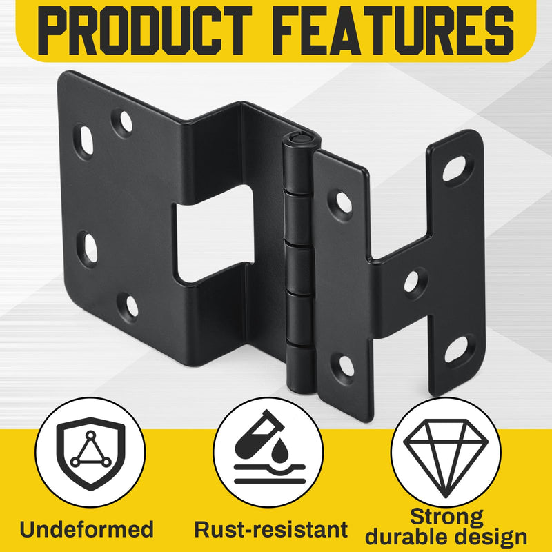 Yaocom 4 Pcs Five-Knuckle Hinge for 3/4" Door Thickness, 270 Degree Institutional Hinge, Black Powder Finish for Institutional Use in Hospitals, Schools, and Other Commercial Settings (Black)