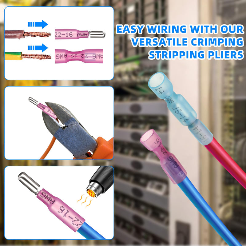 Relaxweex 600 Pcs Male Female Awg22-10 Wire Connectors, Heat Shrink Bullet Connectors Assortment Kit, Marine Grade Insulated Waterproof Wire Quick Disconnect Electrical for Automotive Industrial Male, Female