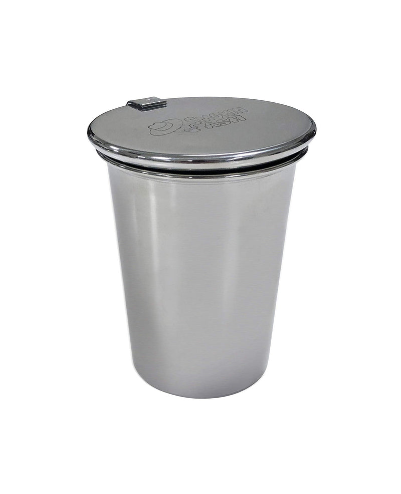 Prestige Import Group Glendale Smokin Ash Polished Stainless Steel Car Cup Holder Ashtray with Cover and Built-In Cigar Holder