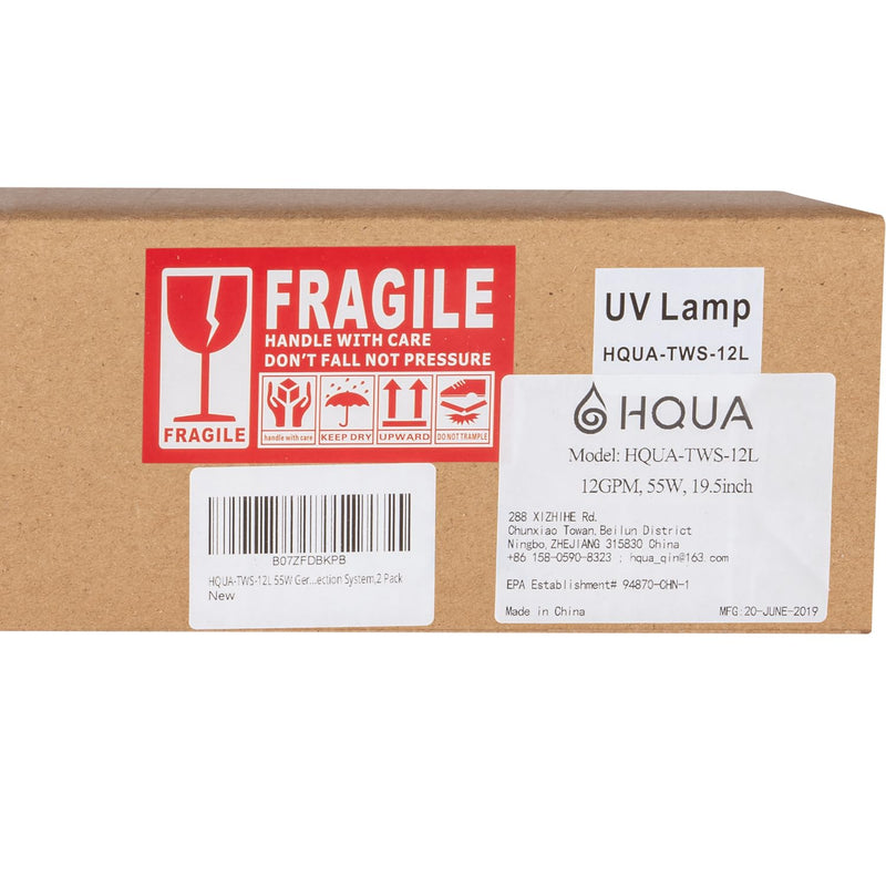 HQUA-TWS-12L 55W UV Bulb 2 Pack, 4 pin, fit for TWS-12/121 System.
