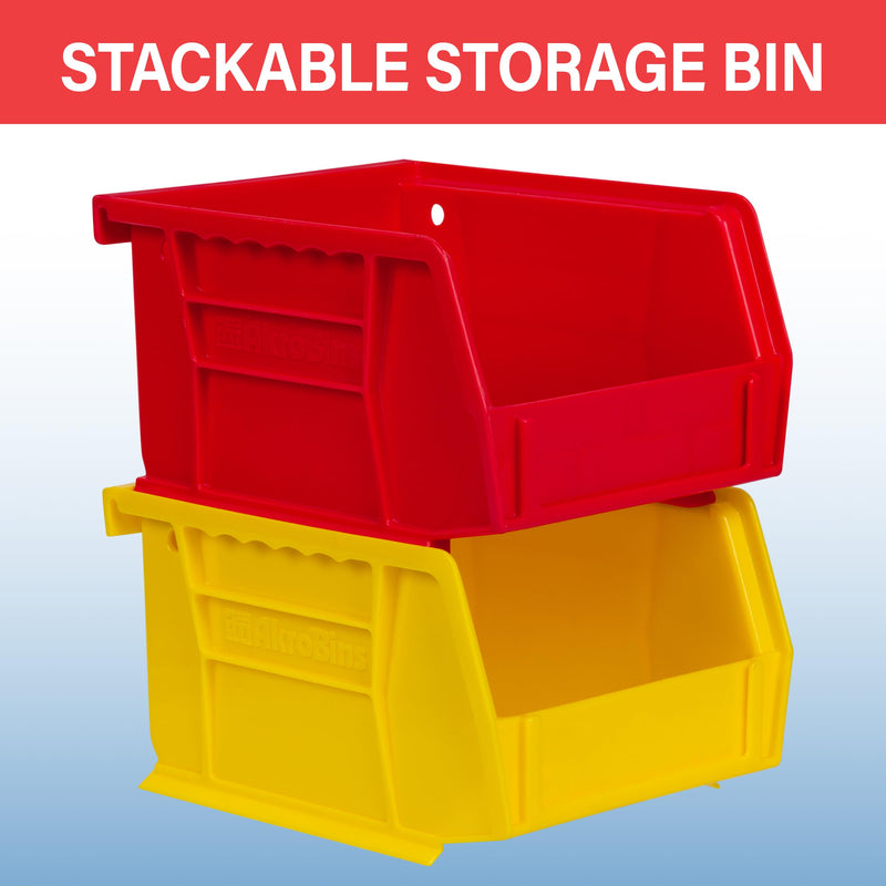 Akro-Mils 30210 AkroBins Plastic Storage Bins, Space-Saving Stackable Bins for Garage, Pantry, Craft Organization, 5" x 4" x 3", Clear, 6-Pack 6 Pack