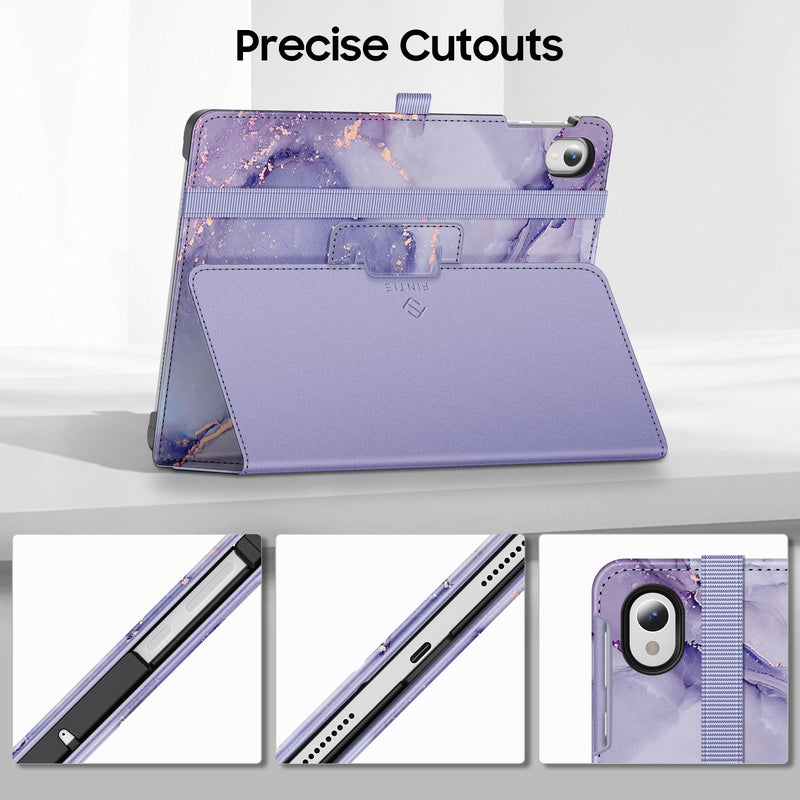 Fintie Folio Case for Onn 11" Core Tablet (2026 Model) - Lilac Marble | Premium Vegan Leather, Pencil Holder, Protective Stand Cover, Compatible with Onn 11 Inch Gen5 Tablet