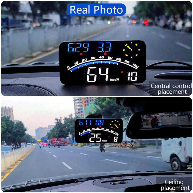 Digital GPS Speedometer, HUD Head Up Display for Car, Upgraded 5.5" large-screen, Suitable for All Vehicles BLUE AND WHITE
