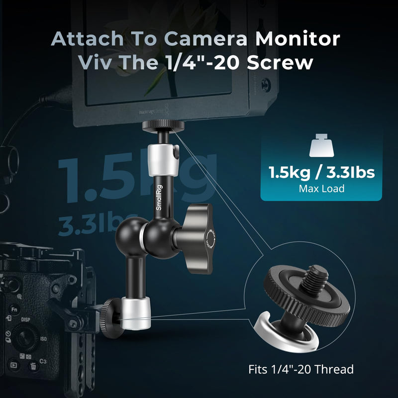 SmallRig 5.5-inch Magic Arm 2-Pack, Articulating Adjustable Friction Arm Mount with 1/4"-20 Thread Screw, for Camera Monitor/LED Light Setup, 5316