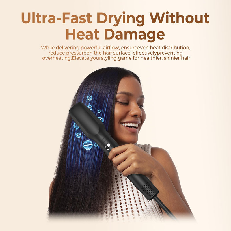  [AUSTRALIA] - OKWRAP Airbrush Hair Styler 5 in 1 Air Styler 110000 U/MIN Airbrush 5 in 1 | Hairstyler Multi Styler with Hot Air Brush, Blow Dryer Brush, Hair Dryer, Air Curler for Drying, Straightening and Volumizing Black