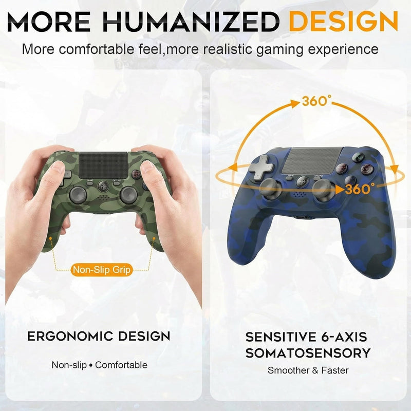citnh Wireless Controller for P-4, Compatible with P4/PC Camo Green | 1000mAh battery, Ergonomic Grip, Type-C port, Hall Effect Joysticks