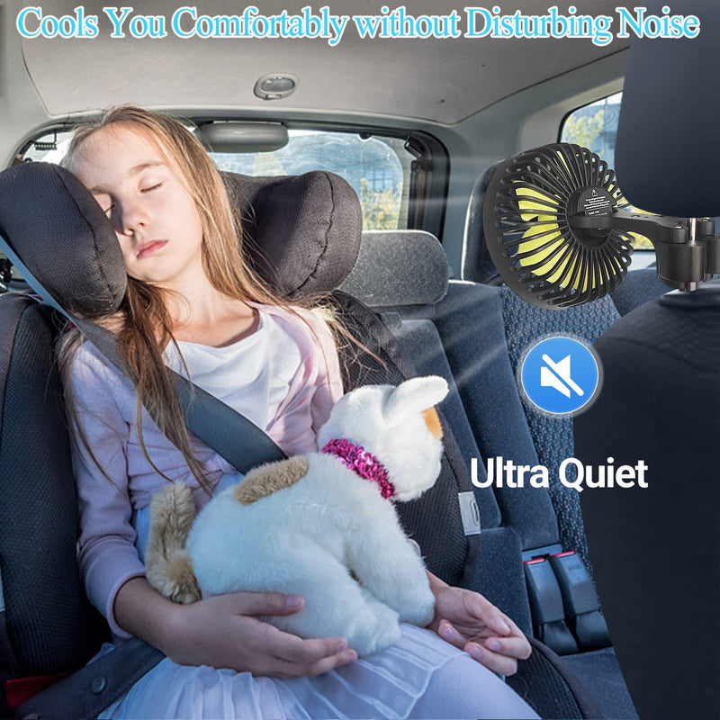 USB Car Seat Fans for Backseat Baby, Electric 5V USB Car Cooling Fan for Car Rear Seat Baby Kids Passengers(USB Powered Only, No Battery) Single Head Backseat