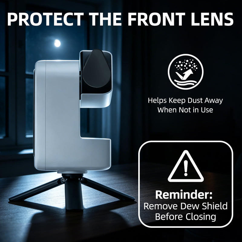 Dew Shield for Seestar S30, Light Shield Lens Cover Kit | Built for quick backyard setup, helping limit side glare and moisture exposure while protecting the lens between sessions
