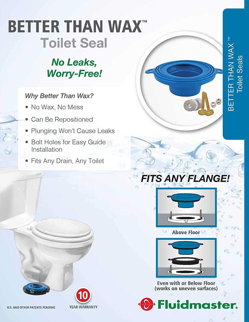 Fluidmaster 7530P8 Universal Better Than Wax Toilet Seal, Wax-Free Toilet Bowl Gasket Fits Any Drain 2 Pack