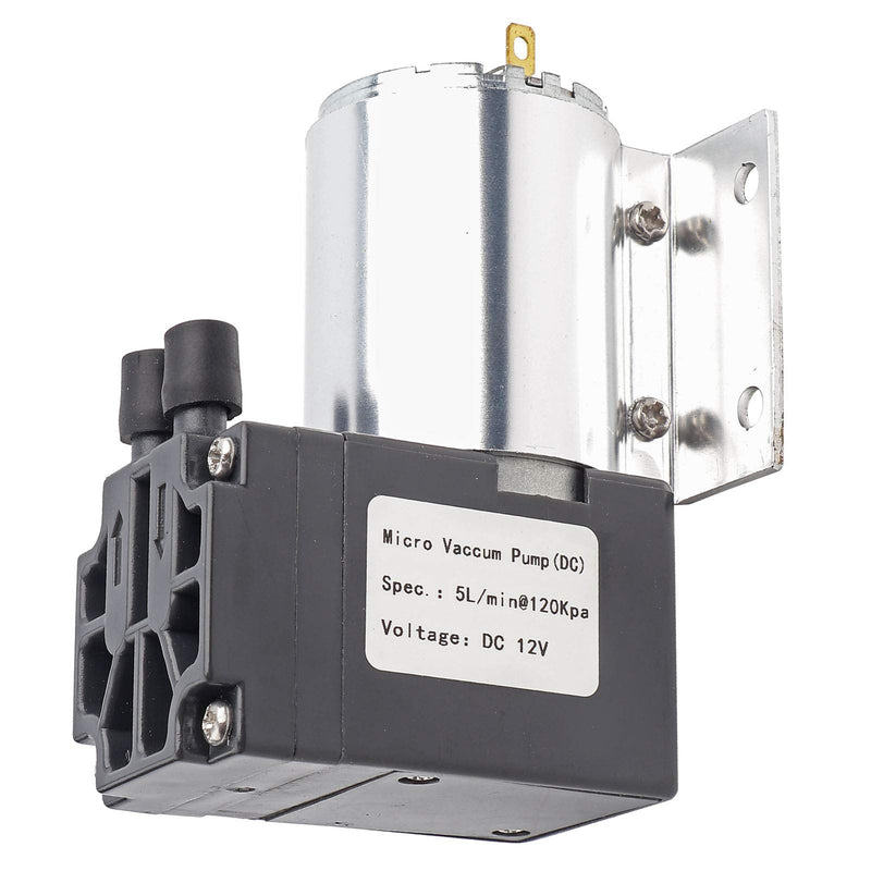 Mini Vacuum Pump, DC 12V 5L/min 120kpa Negative Pressure Suction Pumping with Holder 500mA - 65kpa