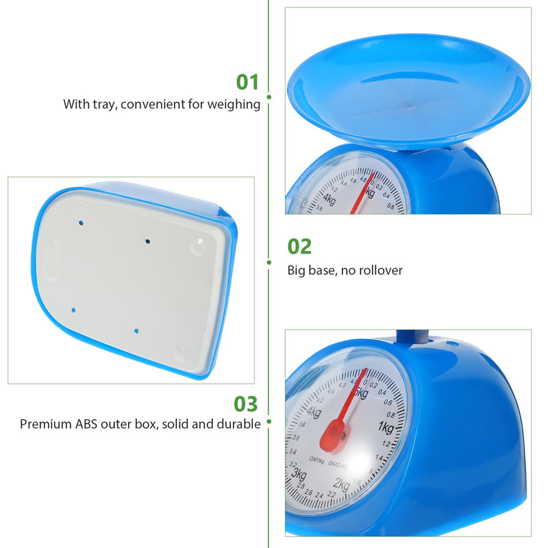 Zerodeko Kitchen Scale with Tray 5Kg Analog Mechanical Food Scale for Baking and Cooking Precise Grams and Ounces Measurement