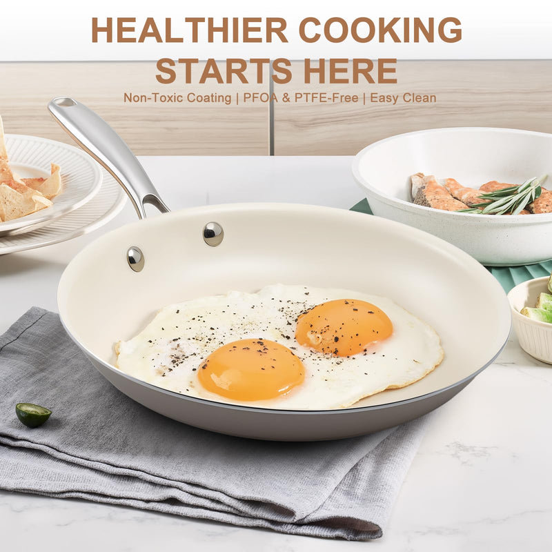 9.25" Ceramic Nonstick Pan | PFAS-Free, Easy Clean, Low-Heat Use 9.25 inch