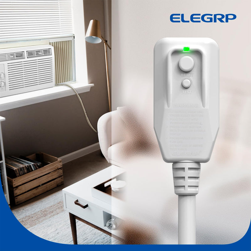 ELEGRP L22615 240V 15A 3600W 14AWG LCDI Power Cord Plug 60Hz NEMA 6-15P for A/C Air Conditioner, E250451 UL Certified, 7.5FT Leakage Current Detection Interrupter Replacement 0661515LY L15615 (1 Pack)