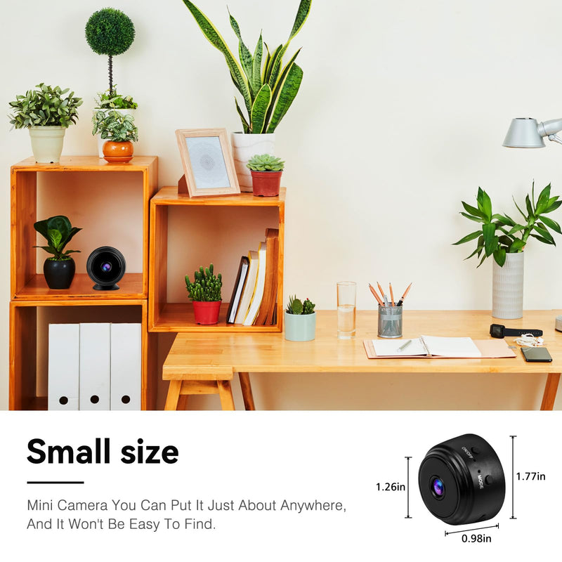 2K Mini WiFi Camera - Indoor Security Camera with Video Live Feed, Motion Detection Night Vision, No SD Card Included, Baby/Pet Monitor A9 (A9)