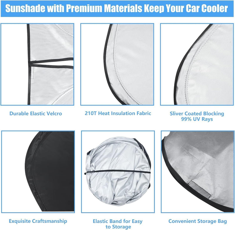 Windshield Sun Shade Fit 2025 2024 2023 2022 2021-2019 Toyota RAV4 Prime LE Hybrid XLE XLE Premium Adventure TRD Off Road Front Window Sunshade Accessories SUV Sun Visor UV Protector Heat Shield Cover B. for Toyota RAV4 2019-2025