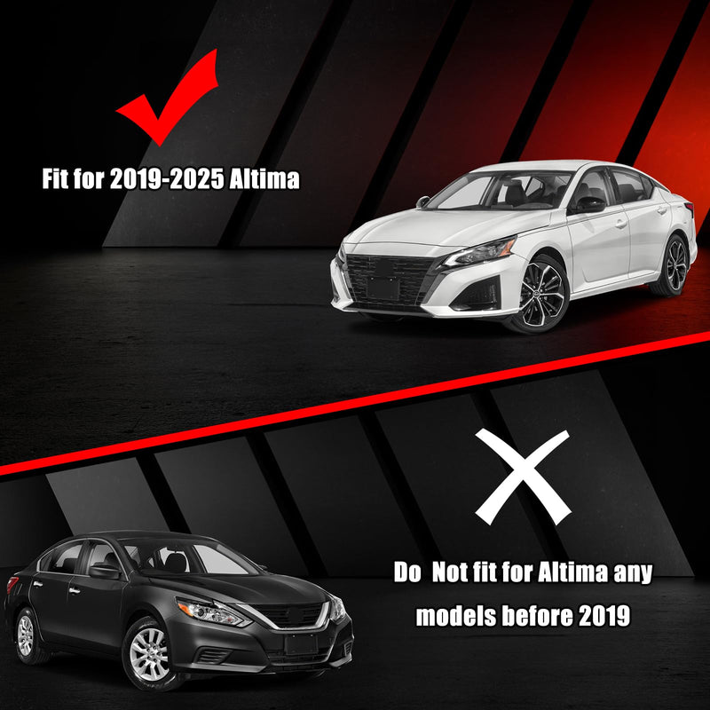 Glossy Black Direct Replacement Mirror Cover for 2019-2025 Nissan Altima, OEM #: 96374-6CA9A, Directly Replace Style, Not Sticker Style (Black) Black-Pair