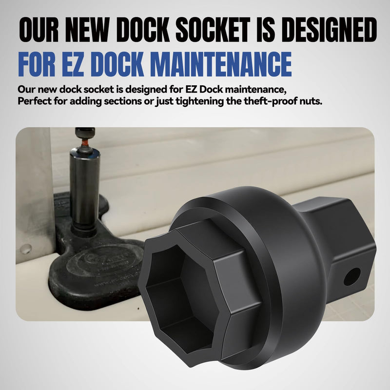 Drive Tool - Socket Compatible with EZ Dock Couplers,it Works with a 3/8-inch Drive Ratchet, 19-Millimeter or 3/4” socke